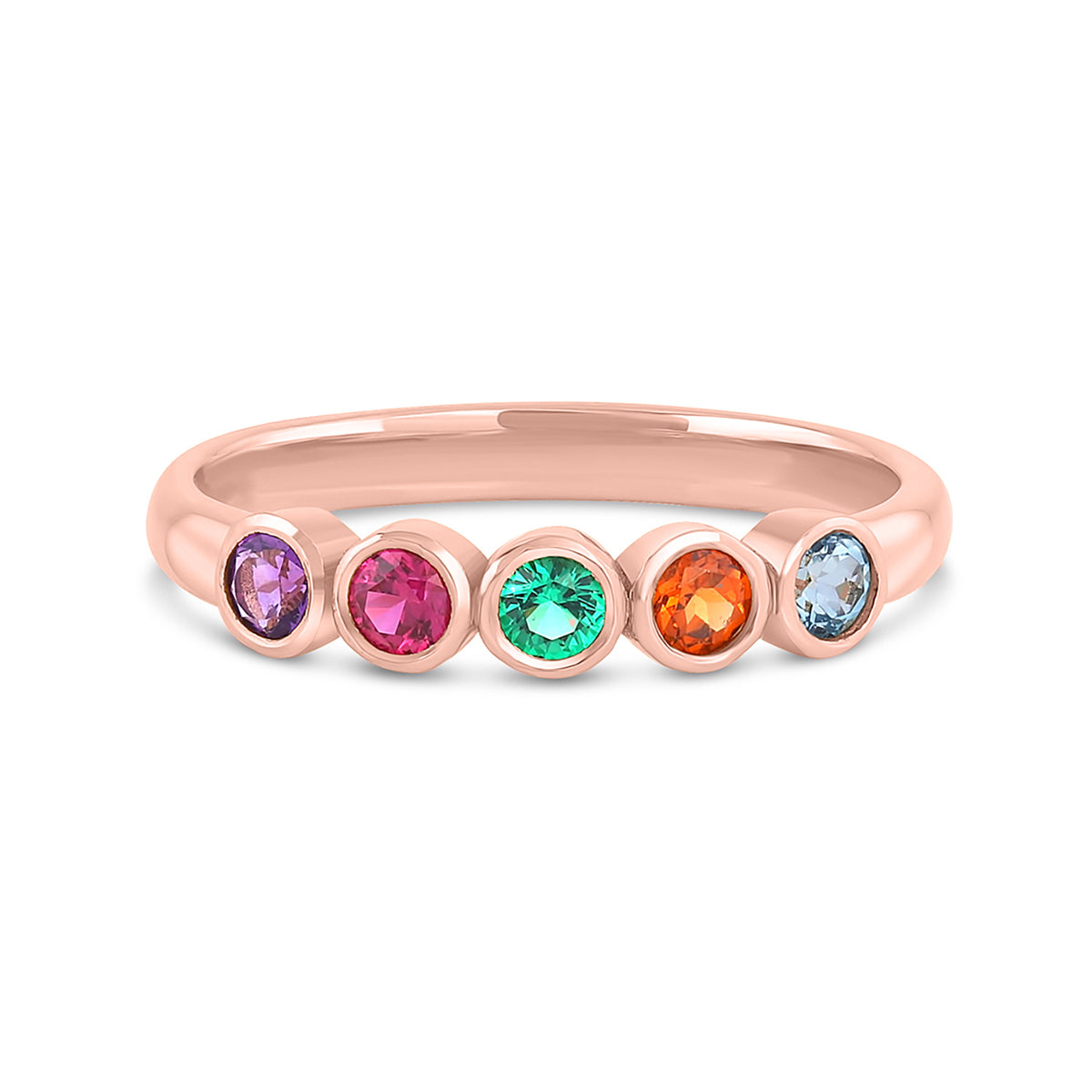 Classic Bezel Mother&#39;s Ring | Rose Gold