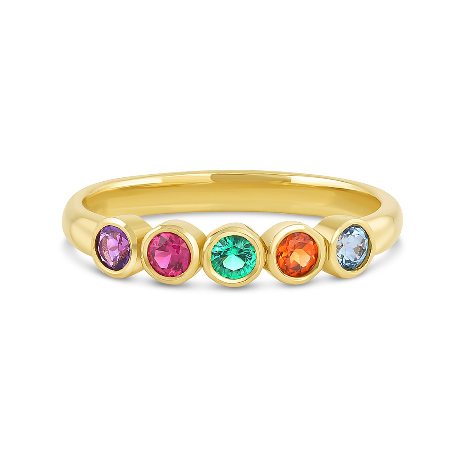Classic Bezel Mother's Ring | Yellow Gold