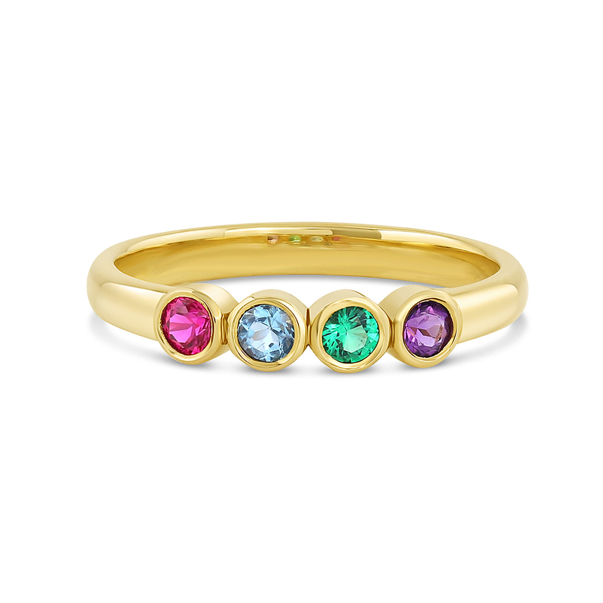 Classic Bezel Mother&#39;s Ring | Yellow Gold