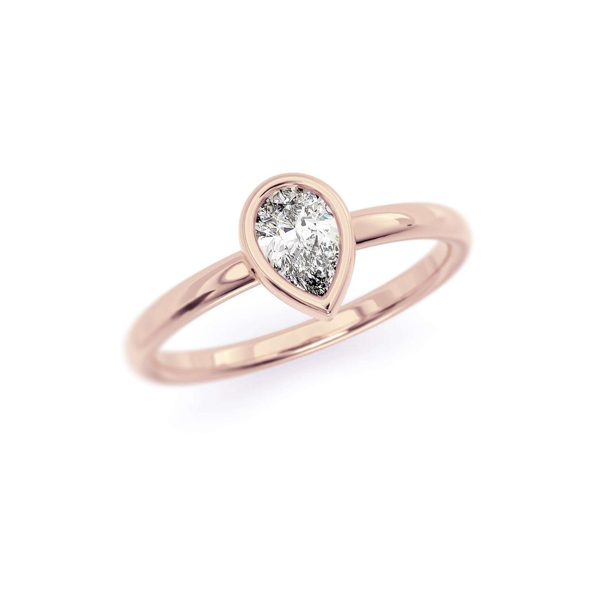 Classic Bezel Pear | Diamond or Moissanite Solitaire Ring-Alysha Whitfield