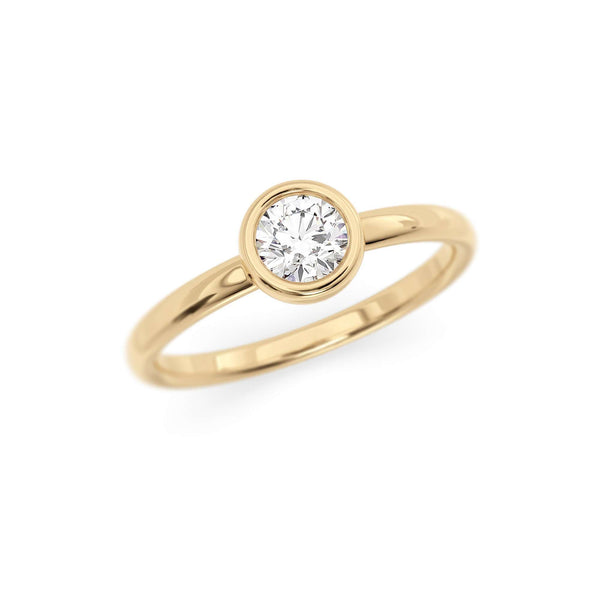 Classic Bezel Solitaire Ring Round | Natural or Lab-Grown Diamond ...