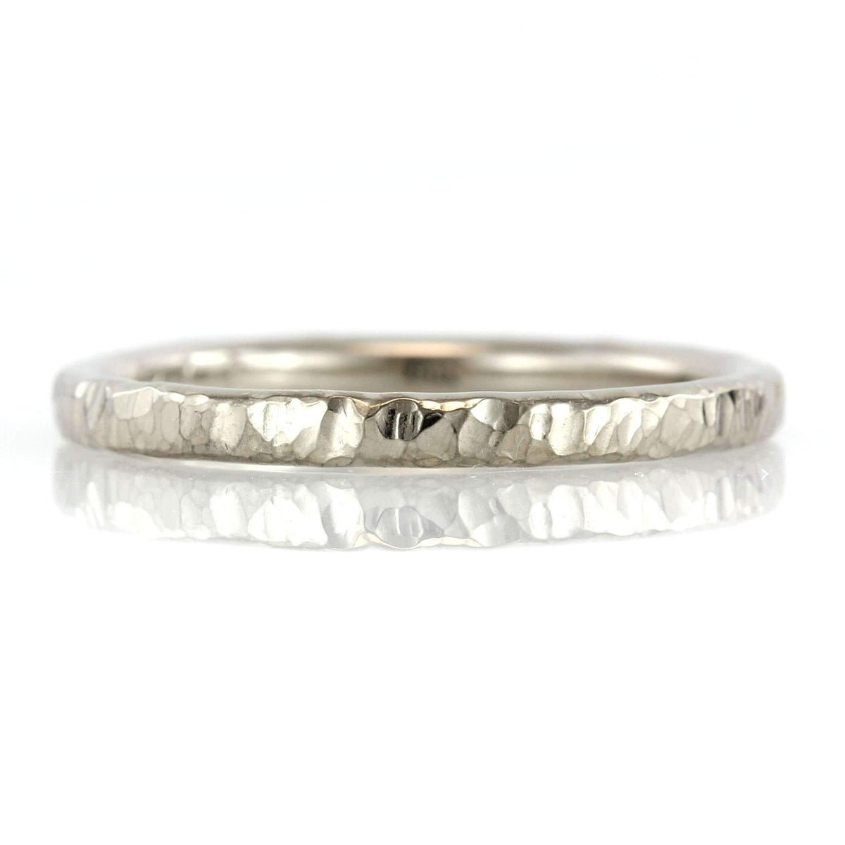 Simple Rustic Hammer Textured Ring Band - 2mm-Alysha Whitfield