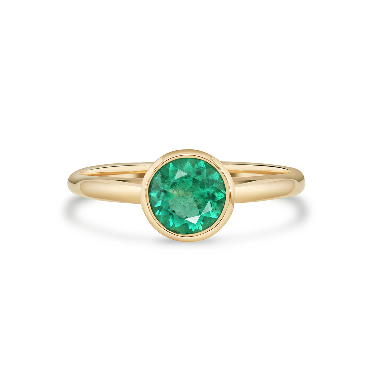 Natural Colombian Emerald Ring | Yellow Gold