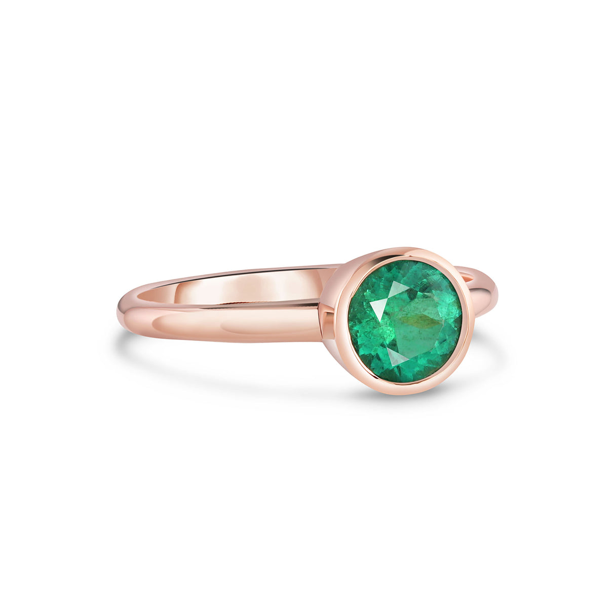 Natural Colombian Emerald Ring | Rose Gold