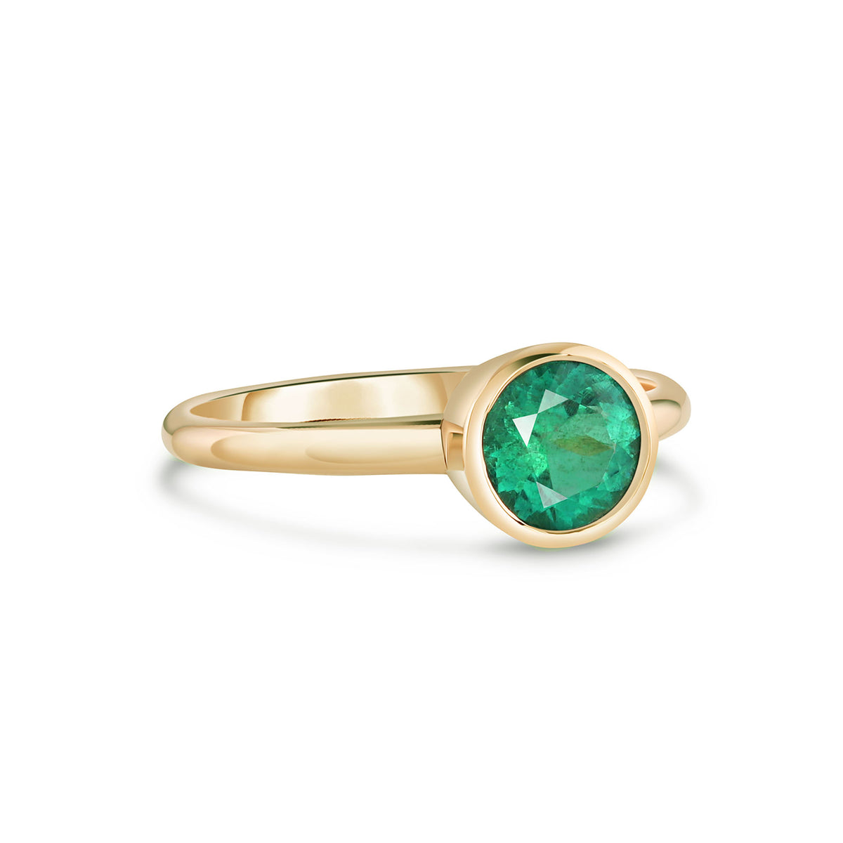 Natural Colombian Emerald Ring | Yellow Gold