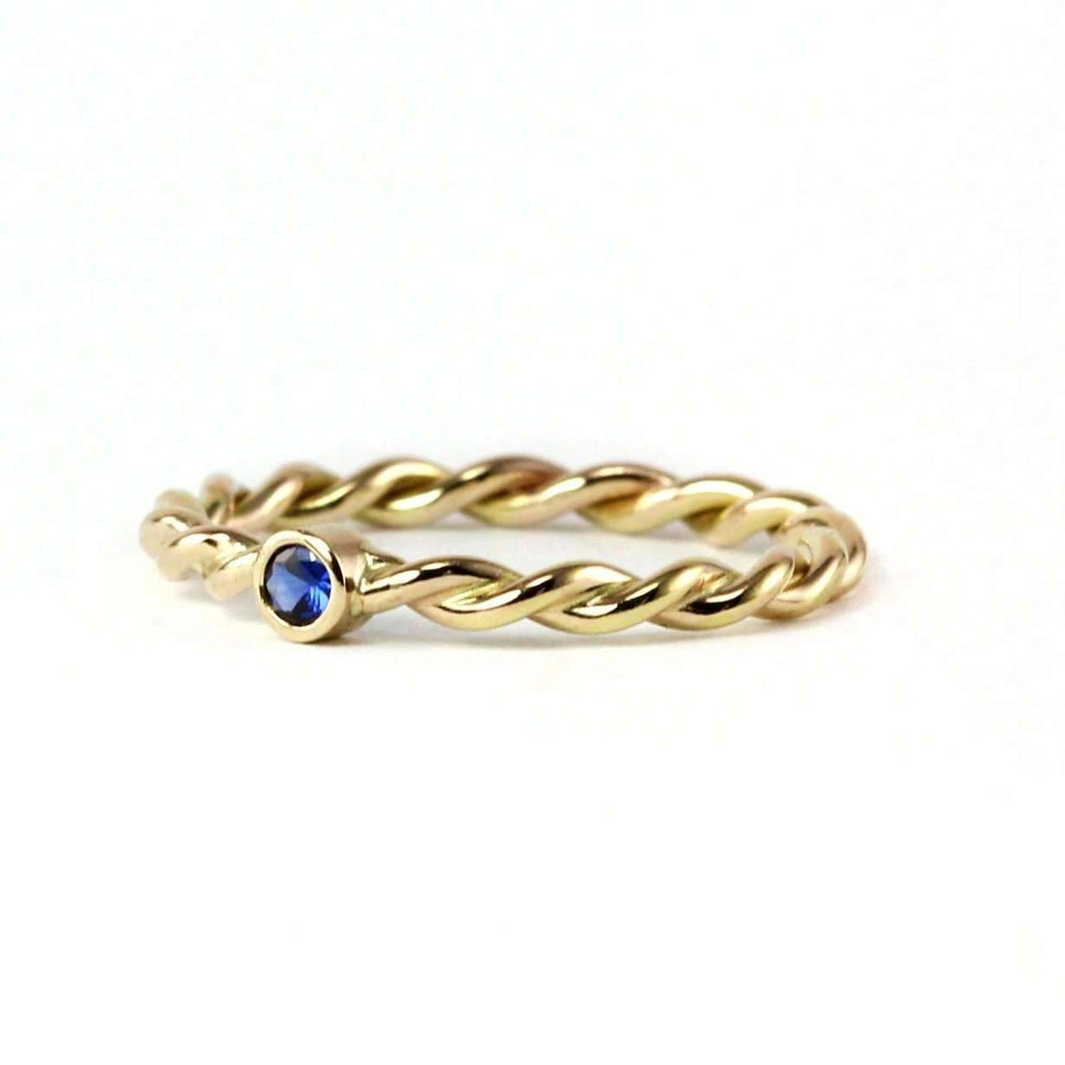 Natural Blue Sapphire Twisted Band Ring-Alysha Whitfield