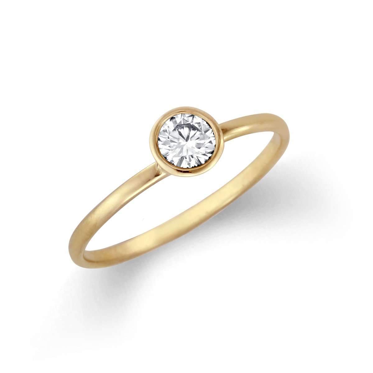 Petite Classic Bezel Solitaire Ring with Diamond or Moissanite-Alysha Whitfield