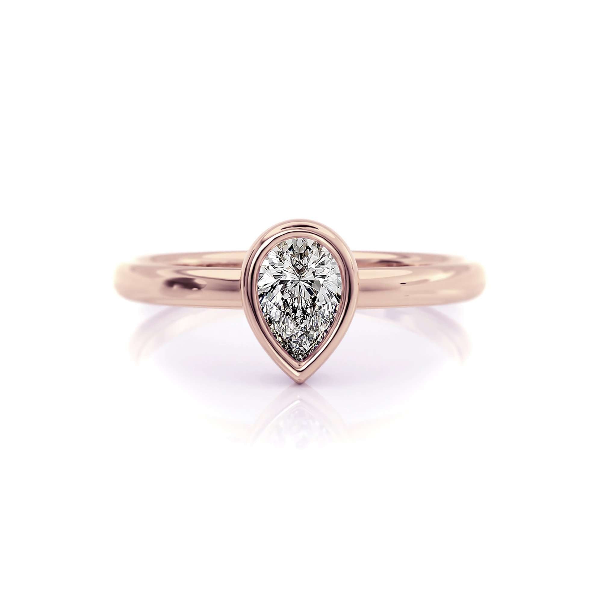 Classic Bezel Pear | Diamond or Moissanite Solitaire Ring-Alysha Whitfield