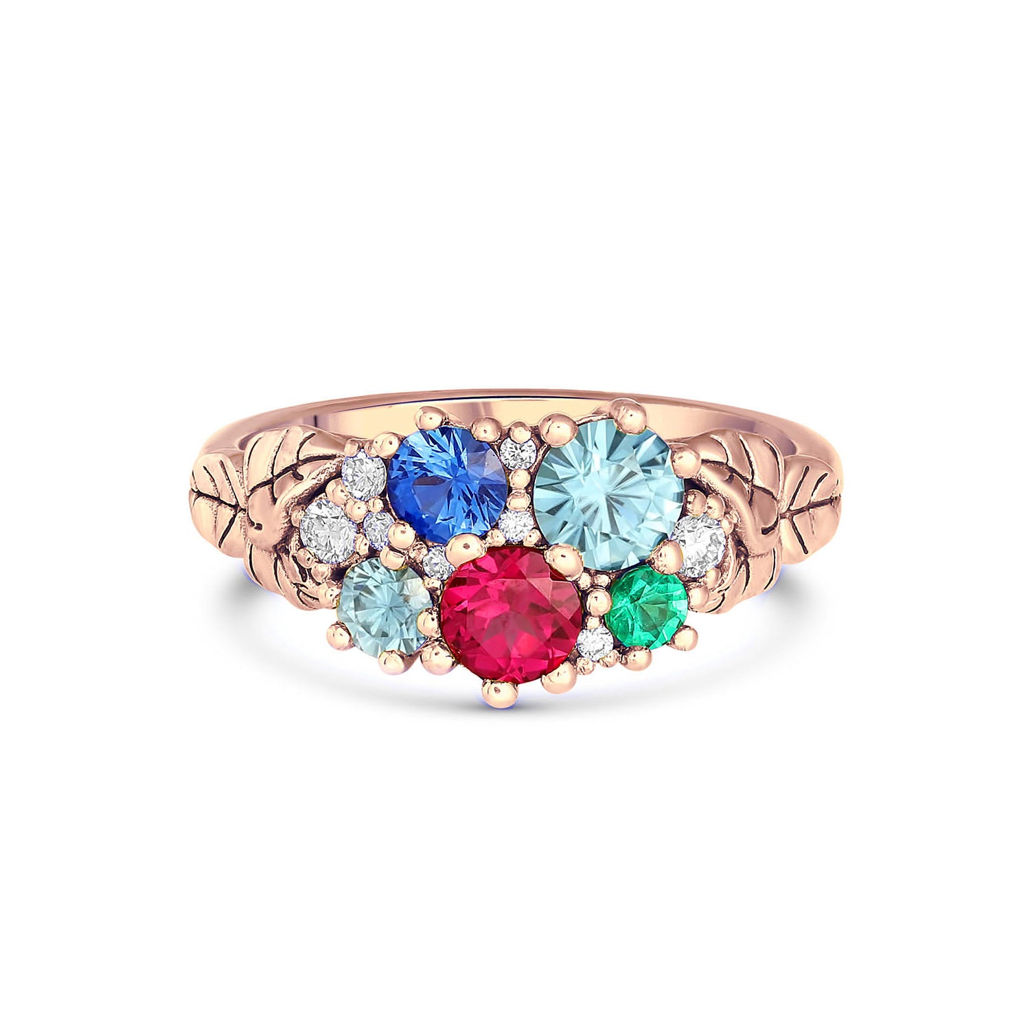 The Perennial Garden Ring | Family Cluster Ring | Rose Gold