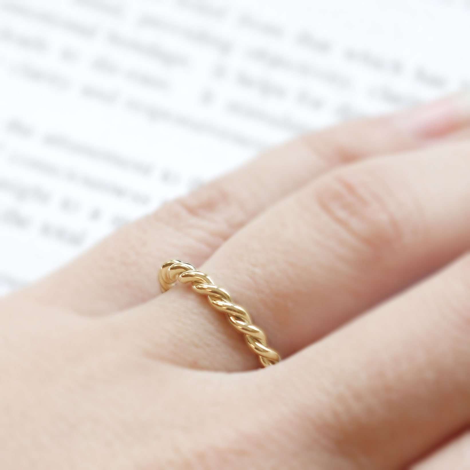 Twisted Vine Stacked Wedding Rings In 18K Yellow Gold | Fascinating Diamonds