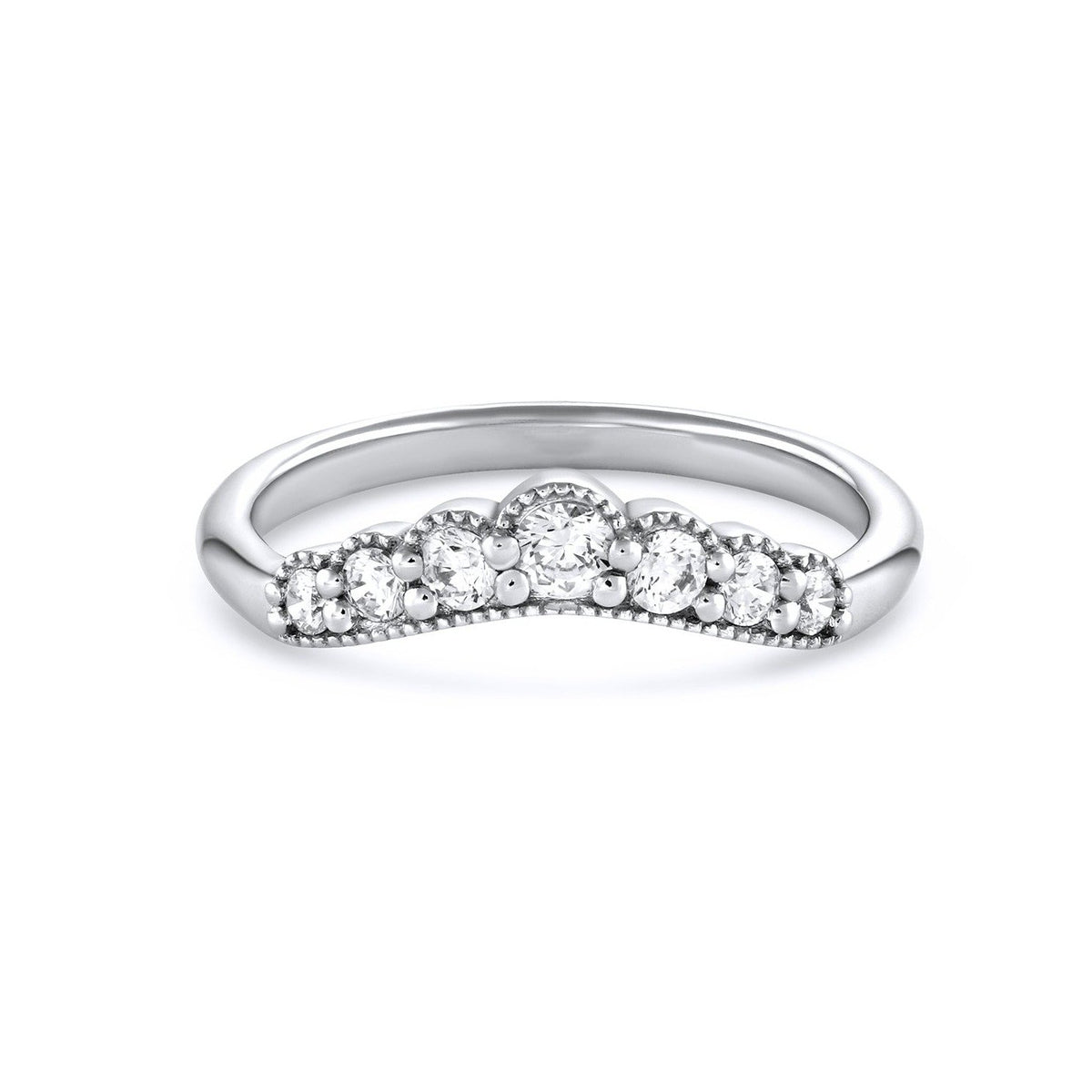 Melody Five Stone Ring &amp; Contour Band Suite