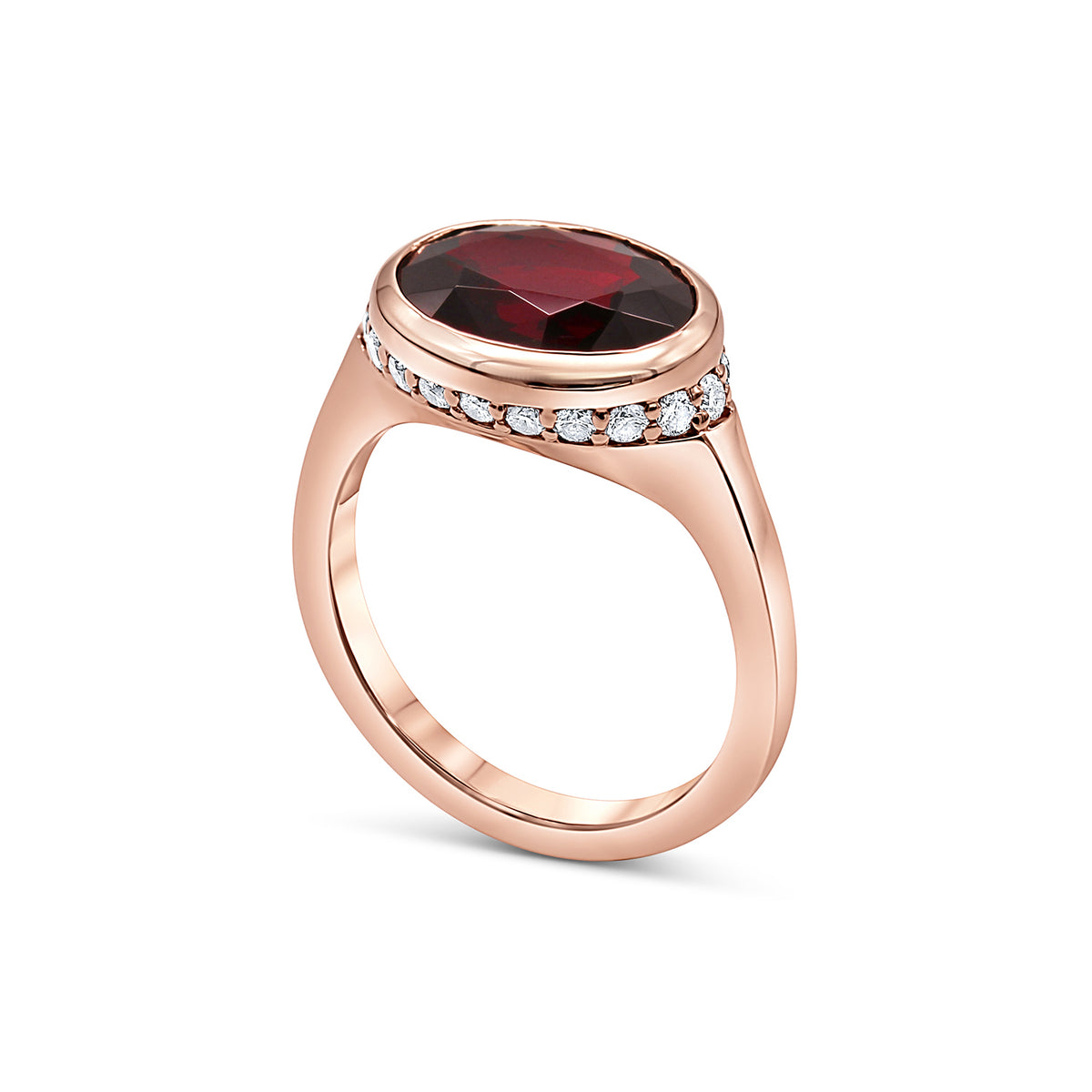 Anna | Heirloom Garnet Signet Style Ring