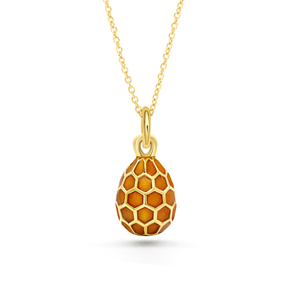 Honeycomb Egg Charm Pendant | Golden Citrine