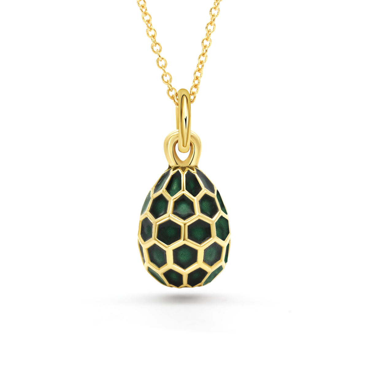 Honeycomb Egg Charm Pendant | Emerald Green
