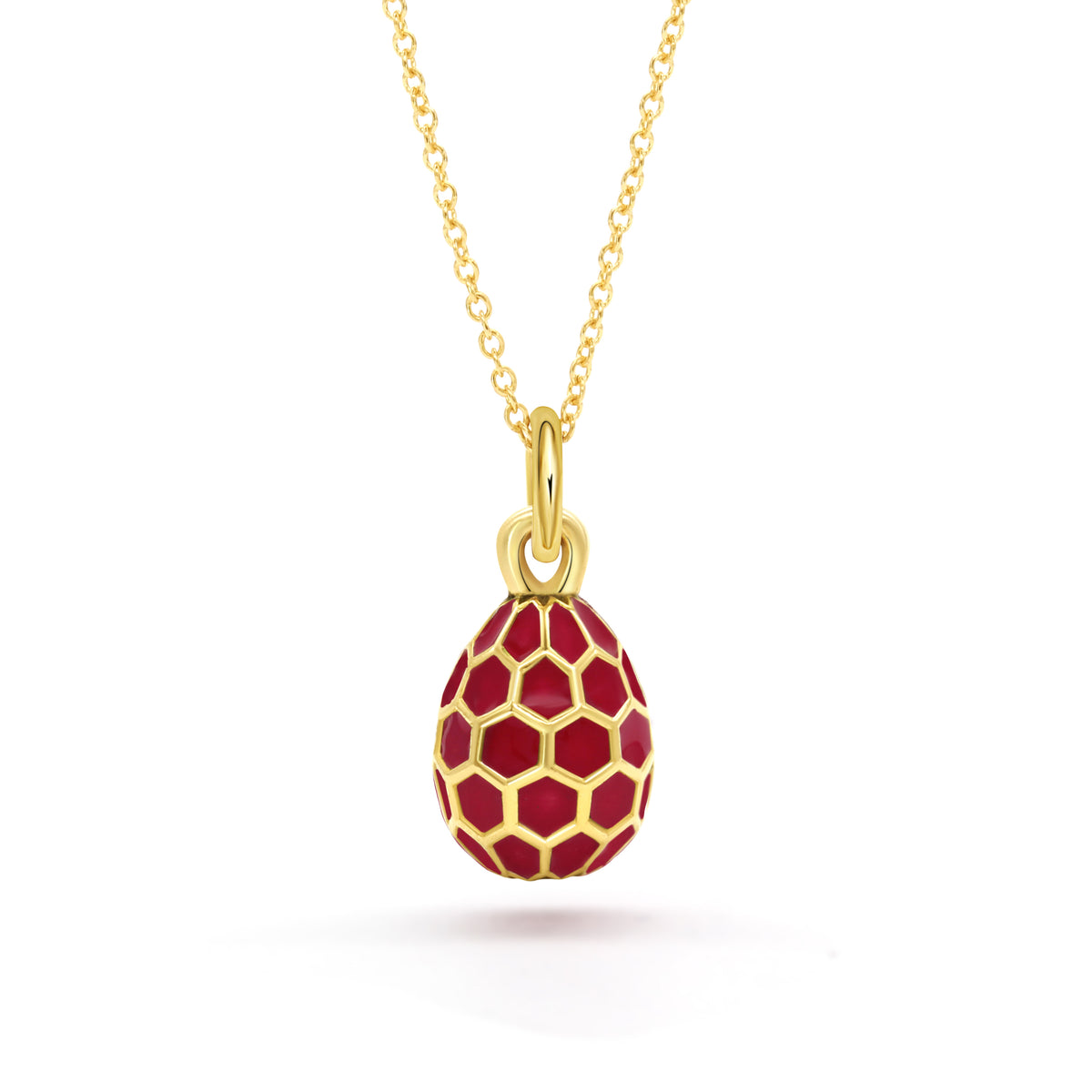 Honeycomb Egg Charm Pendant | Tourmaline Pink