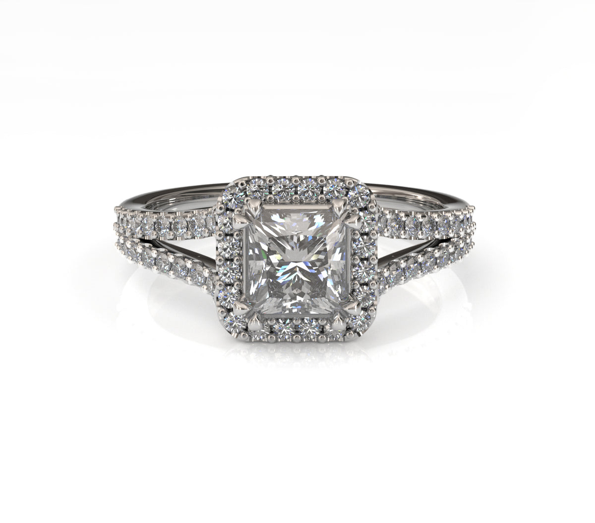 Custom Princess Cut Diamond Engagement Ring