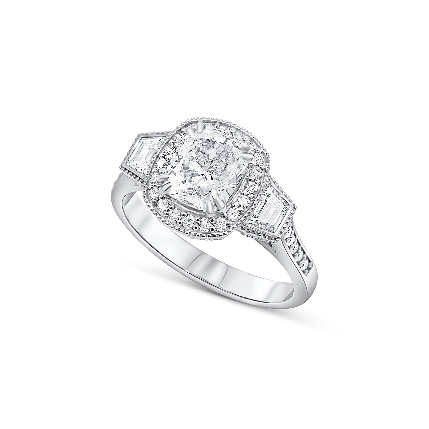 Jamie & Shellie | Vintage Inspired Cushion Diamond Engagement Ring