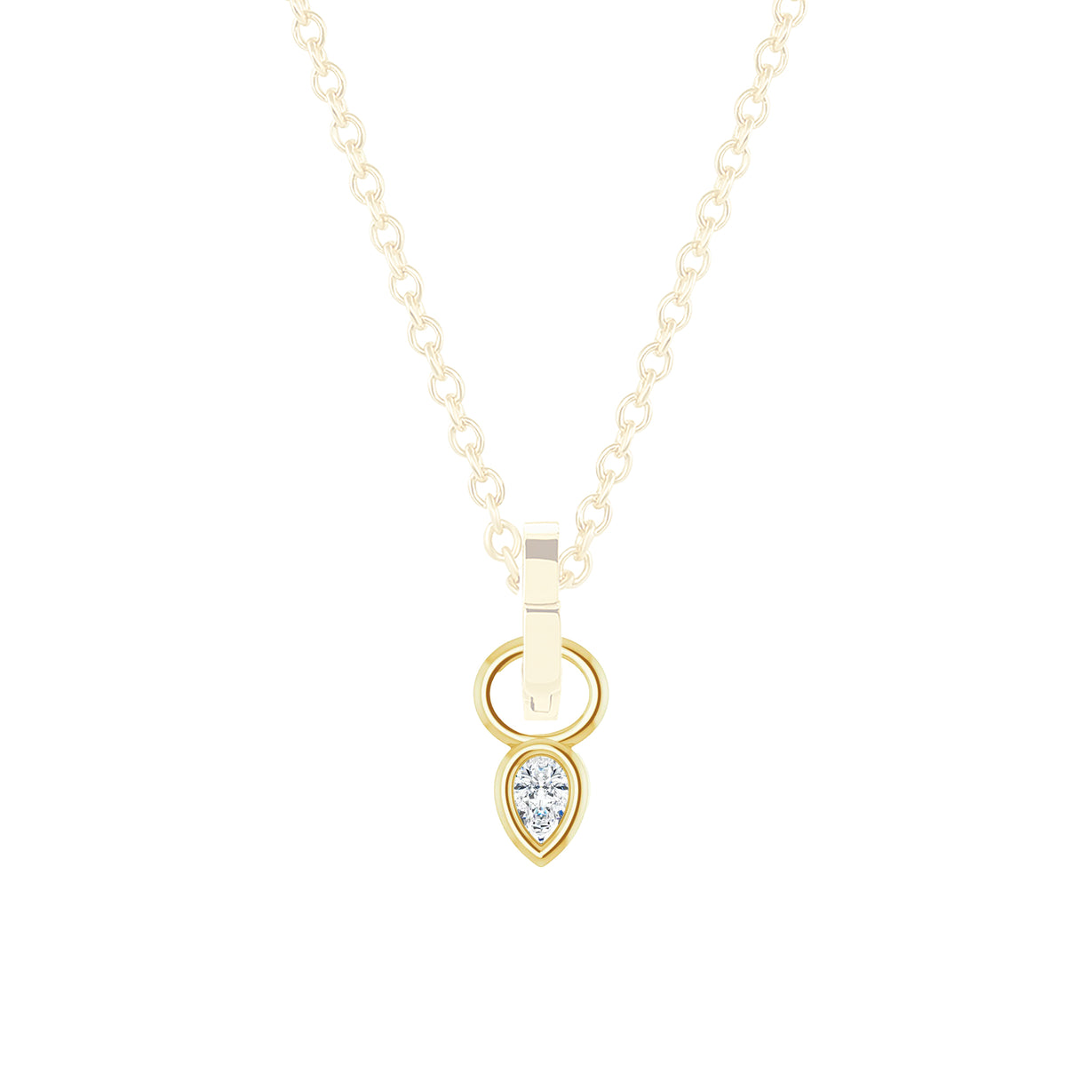 Petite Bezel Charm | Pear Diamond