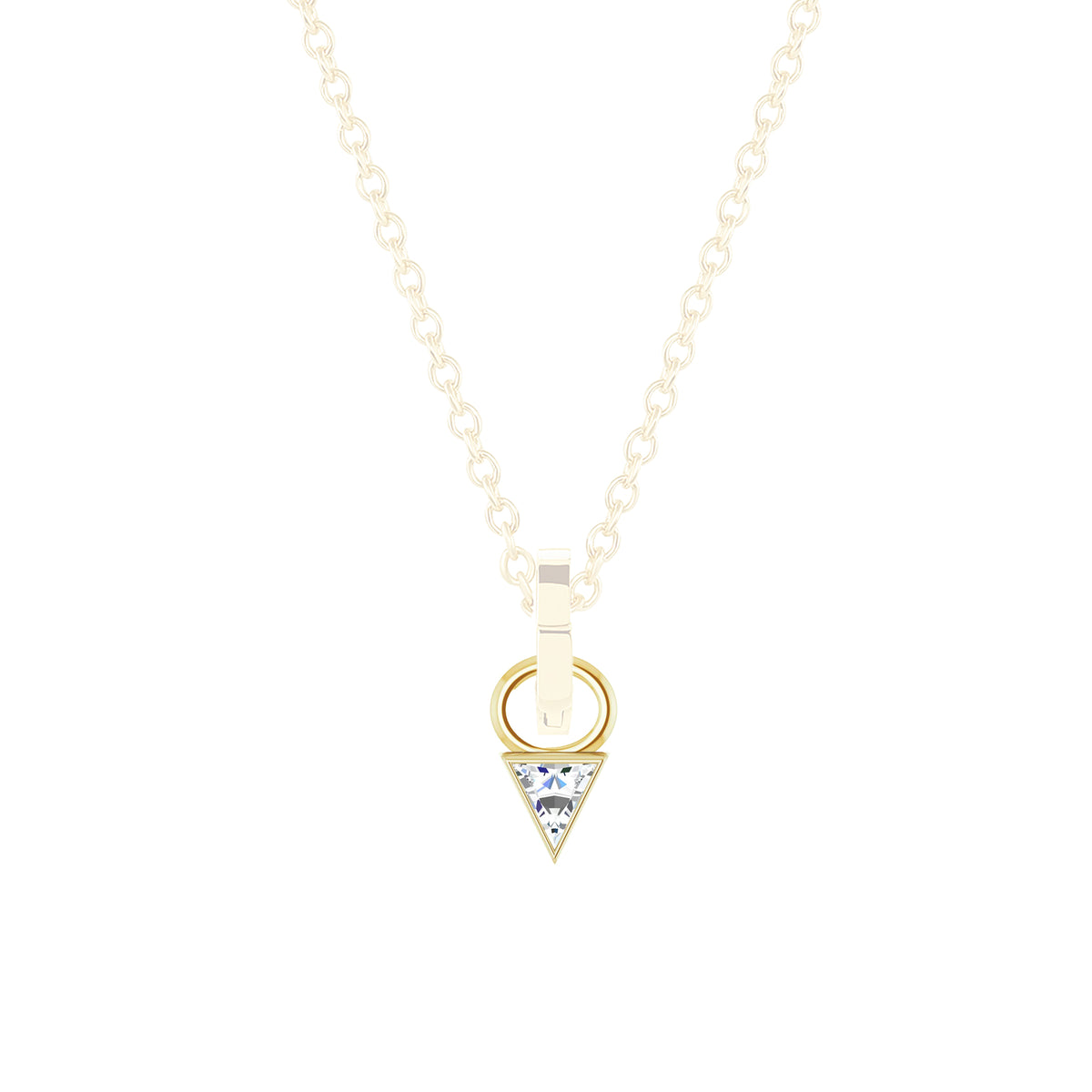 Petite Bezel Charm | Triangle Diamond