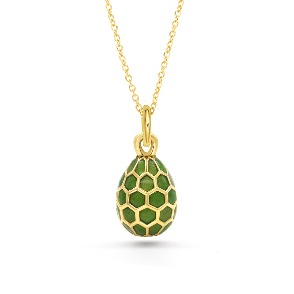 Honeycomb Egg Charm Pendant | Peridot Green