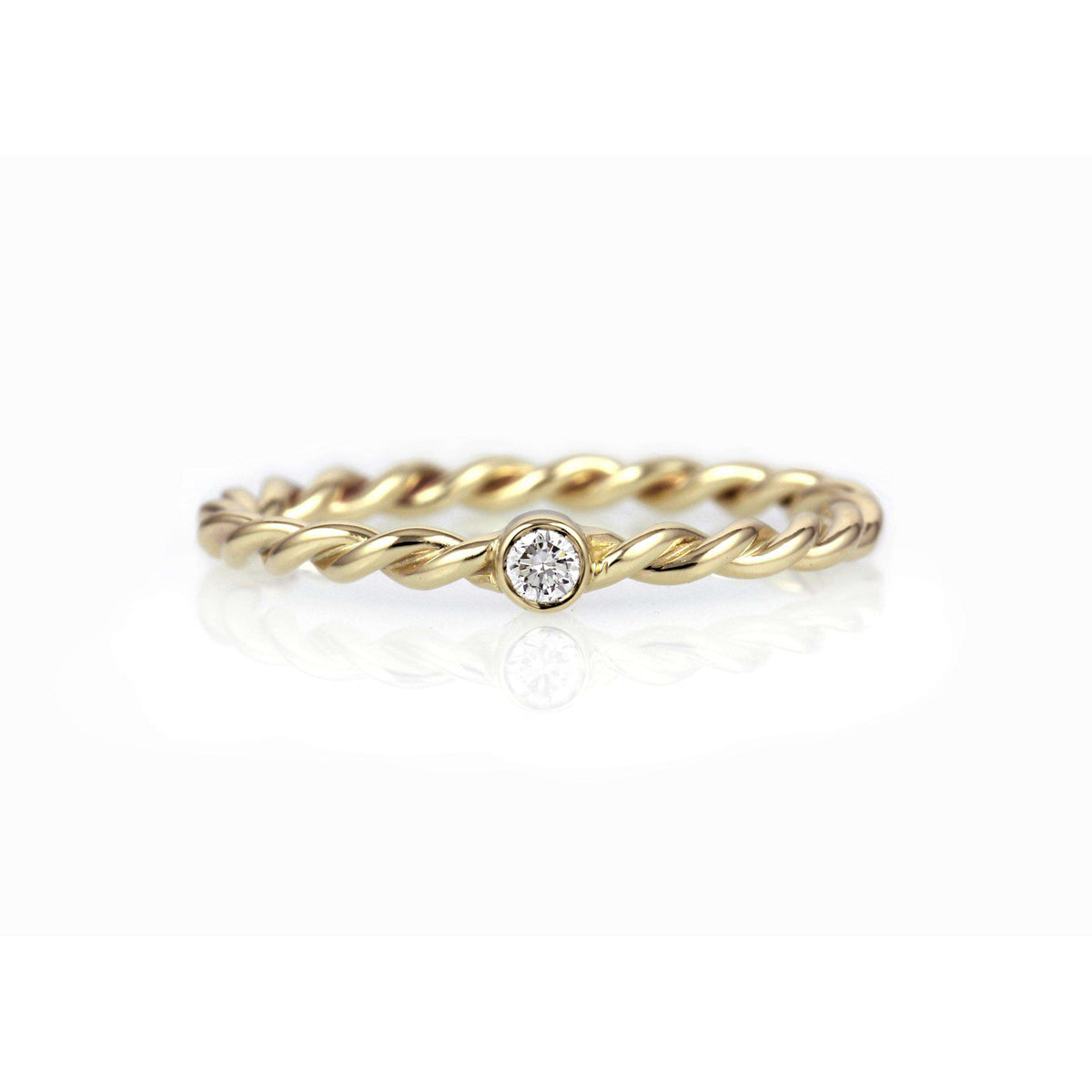 Diamond Twisted Rope Ring